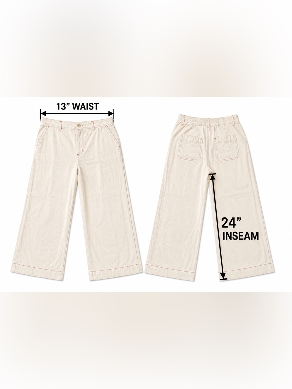 Rewash Black Label on Cream Fabric with Rust Stitching Size Medium-GUC - Picture 3 of 8